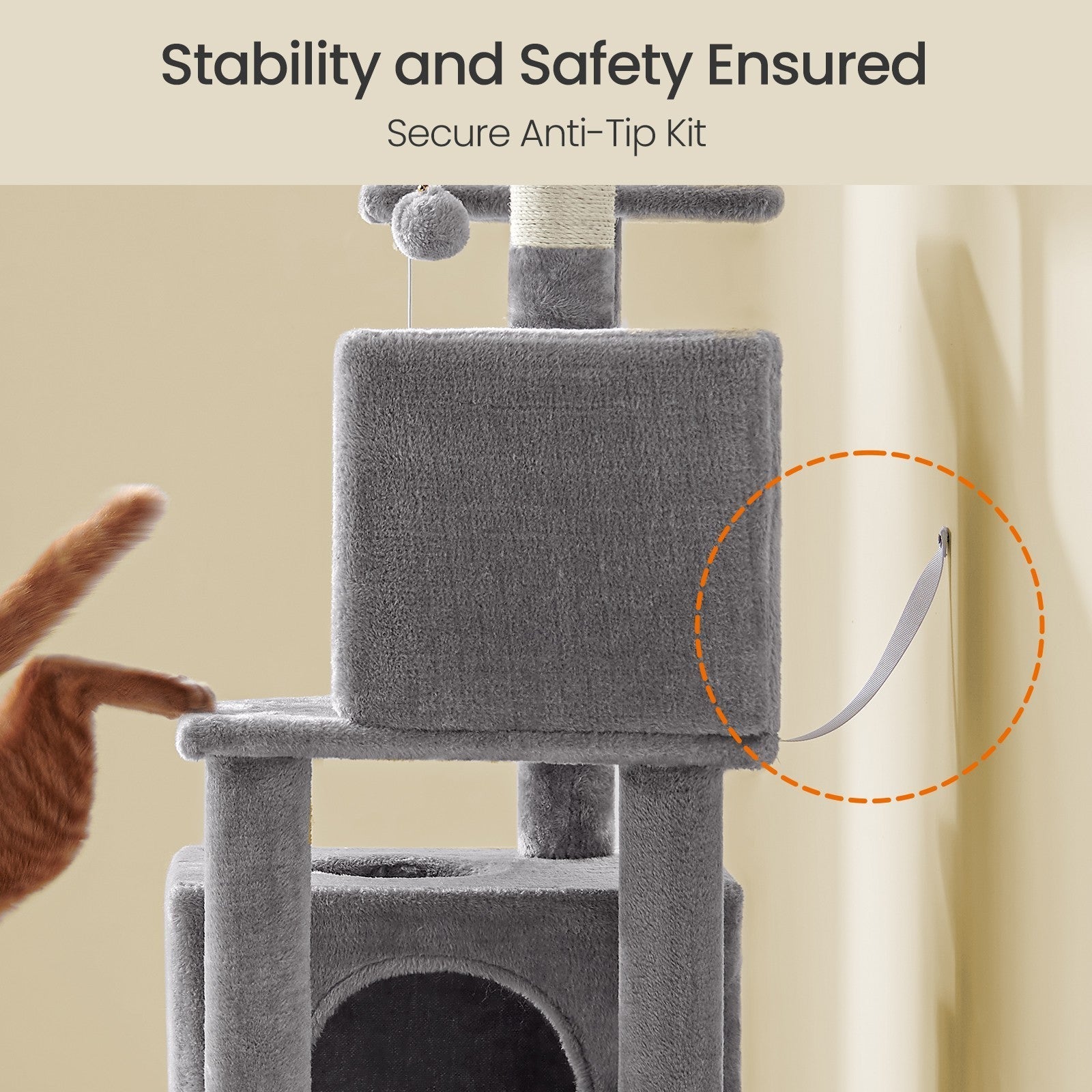 Cat Tree - Light Gray - Plush