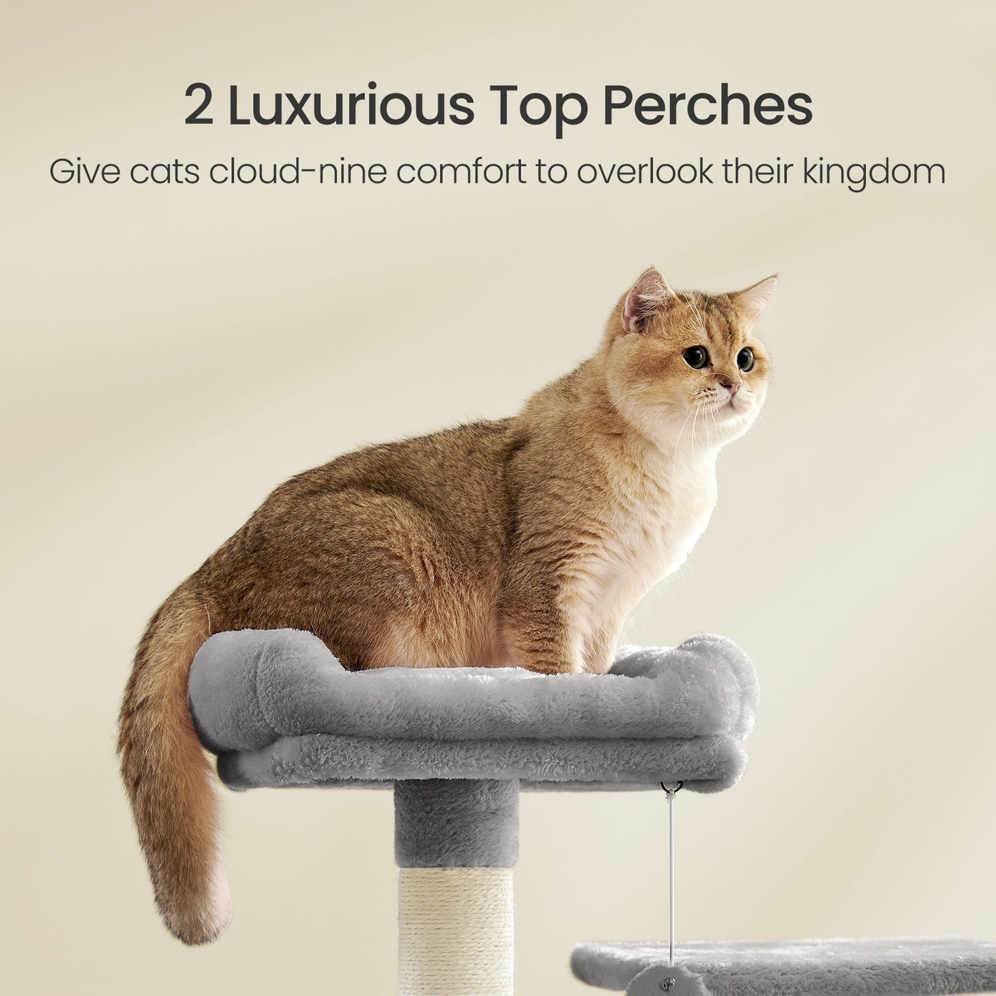 Cat Tree - Light Gray - Plush