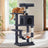 Multi-Level Cat Tree - Engineered Wood - Light Gray - Includes 4 Scratching Posts and Hammock