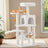 Multi-Level Cat Tree - Engineered Wood - Light Gray - Includes 4 Scratching Posts and Hammock