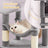 Multi-Level Cat Tree - Engineered Wood - Light Gray - Includes 4 Scratching Posts and Hammock