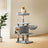 Cat Tree - Engineered Wood - Light Gray - Multilevel Design with Scratching Post