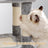 Cat Climbing Tower - Plush Fabric - Light Gray - Includes Condo and Play Basket
