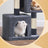 Cat Tree - Wood - Light Grey - Large Perch with Two Cat Caves and Scratching Post