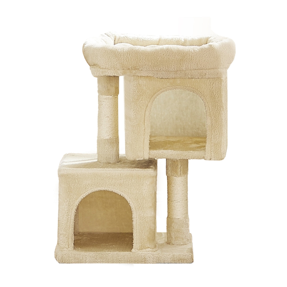 Cat Tree, Cat Tower - Particleboard and Plush - Beige