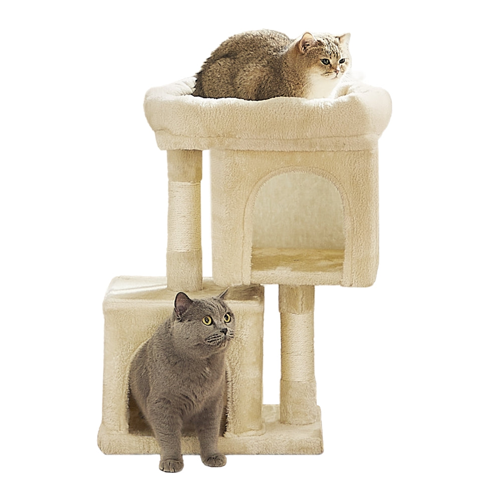 Cat Tree, Cat Tower - Particleboard and Plush - Beige