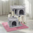 Cat Tree - Engineered Wood - Light Grey - Includes Large Perch and Plush Condos
