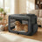 Collapsible Dog Crate - Metal Frame and PVC Coating - Grey