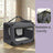 Collapsible Dog Crate - Metal Frame and PVC Coating - Grey