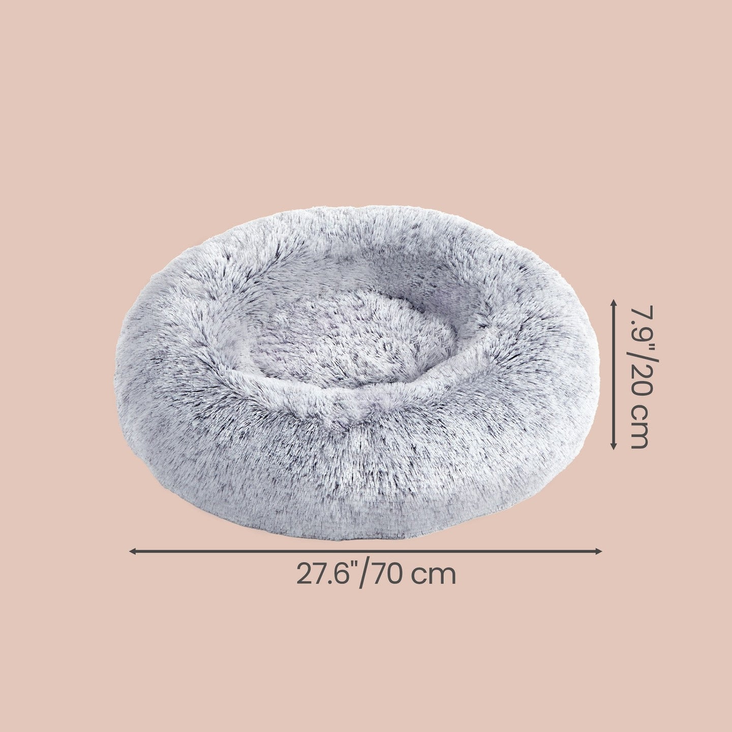 Fluffy Calming Donut Dog Bed - 30L - Plush - Removable