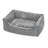 Dog Bed - Linen-Look - Light Grey - Easy to Clean with Raised Edges