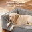 Dog Bed - Linen-Look - Light Grey - Easy to Clean with Raised Edges