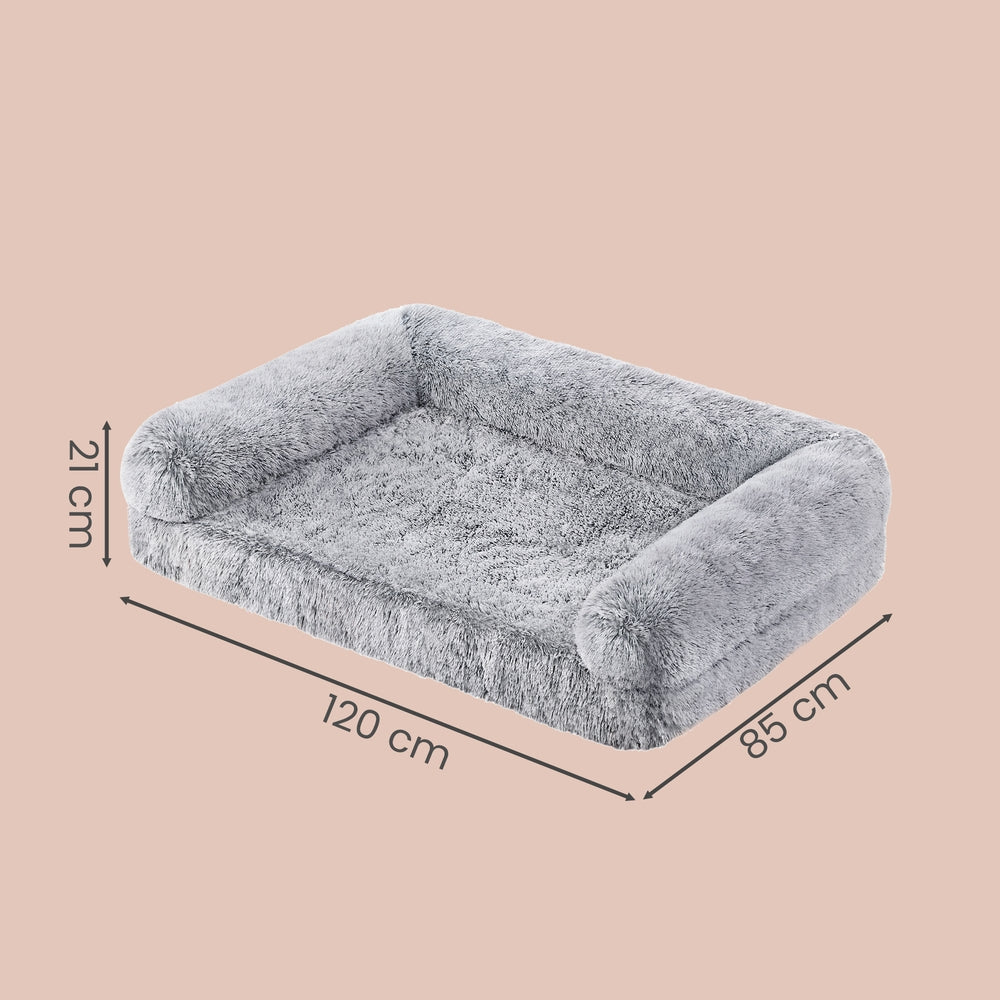 Large Pet Sofa Bed - 49L - Orthopedic Egg Crate Foam - PV Plush