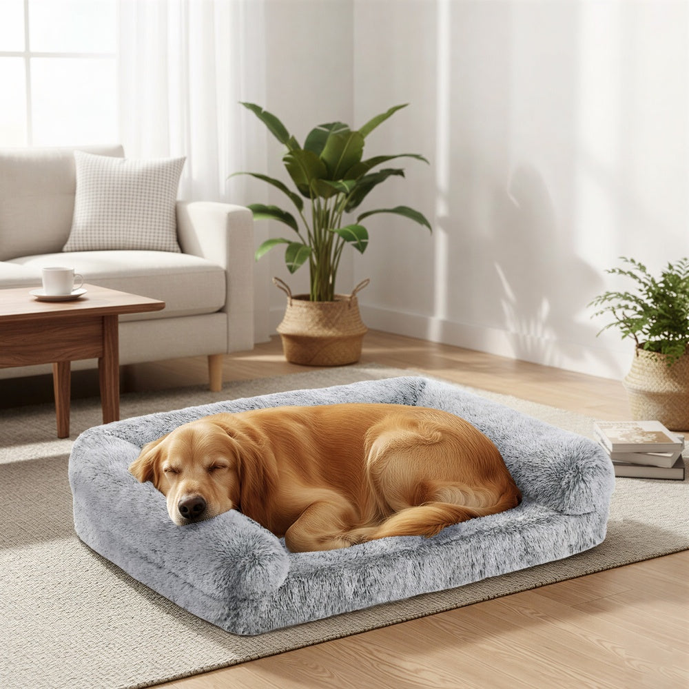 Large Pet Sofa Bed - 49L - Orthopedic Egg Crate Foam - PV Plush