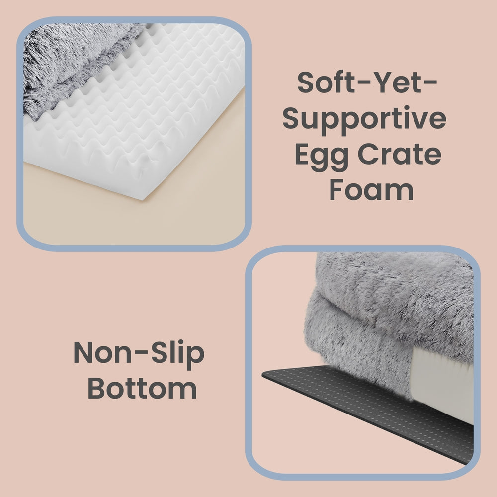 Large Pet Sofa Bed - 49L - Orthopedic Egg Crate Foam - PV Plush