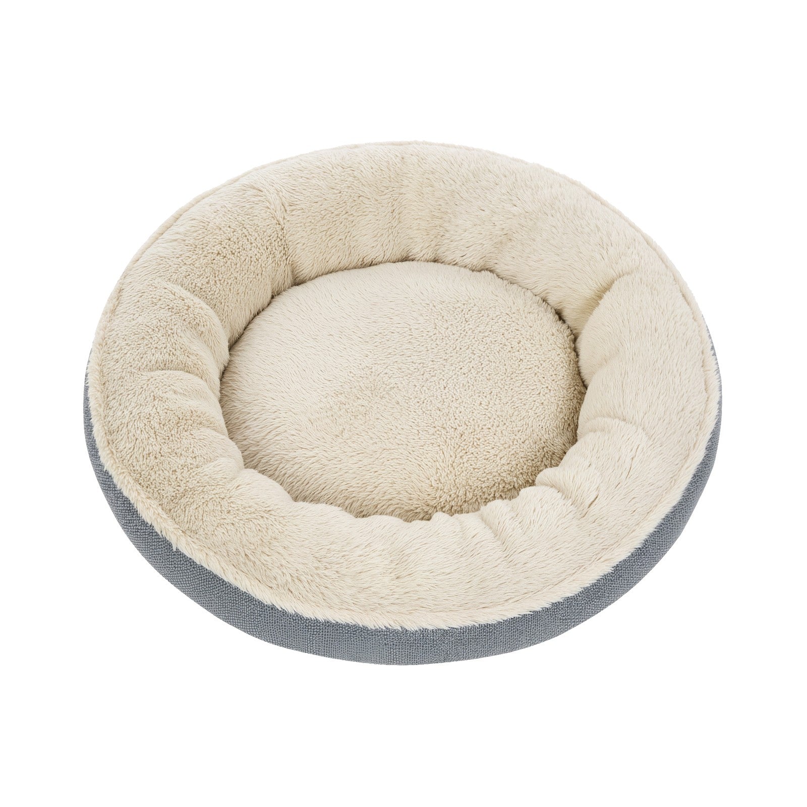 Donut Dog Bed - 55 - Linen-Look Fabric - Plush & Memory Foam Filling