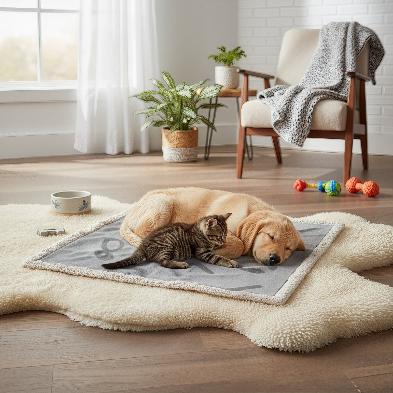 Waterproof Dog Blanket - Sherpa Fabric and TPU Film - Grey