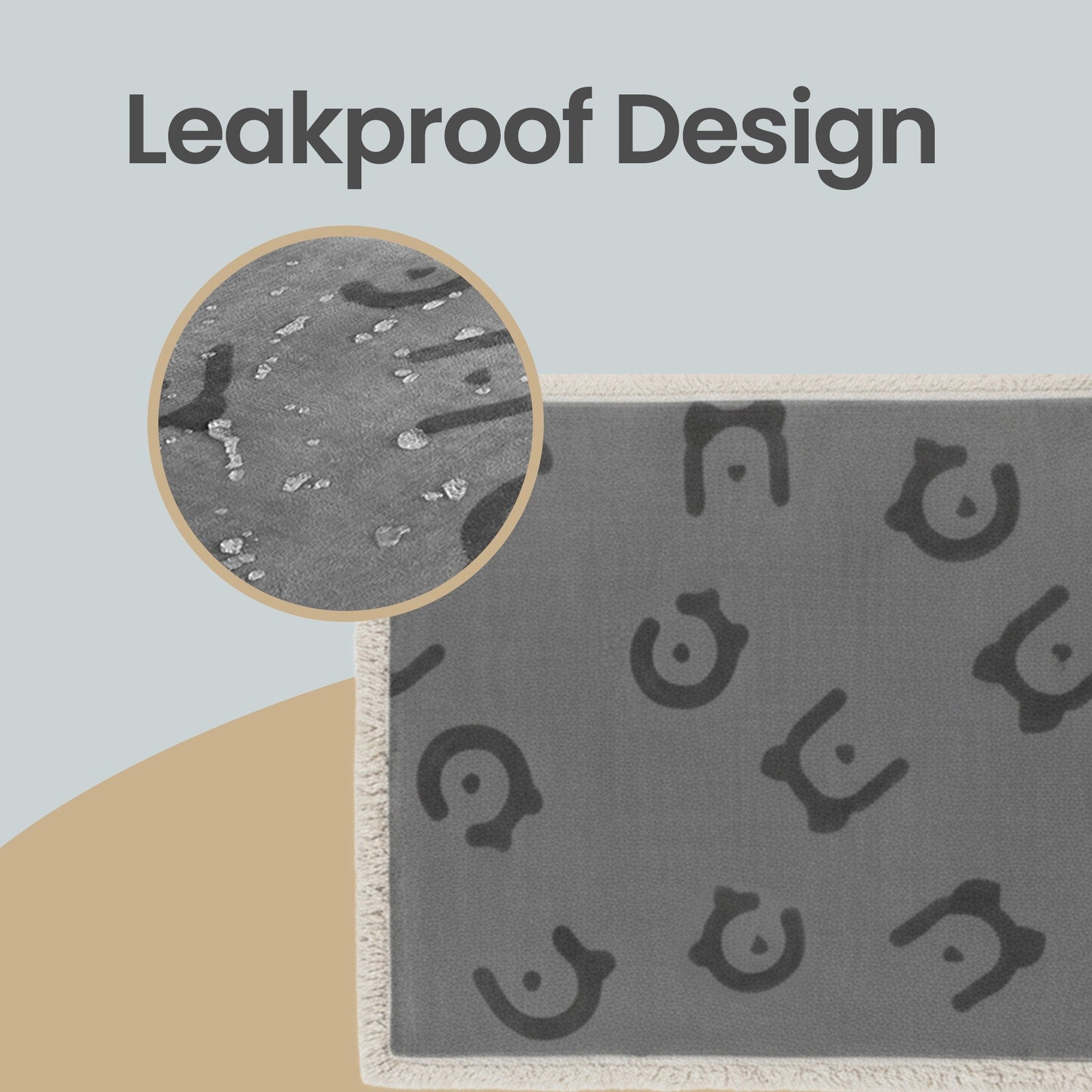 Waterproof Dog Blanket - Sherpa Fabric and TPU Film - Grey