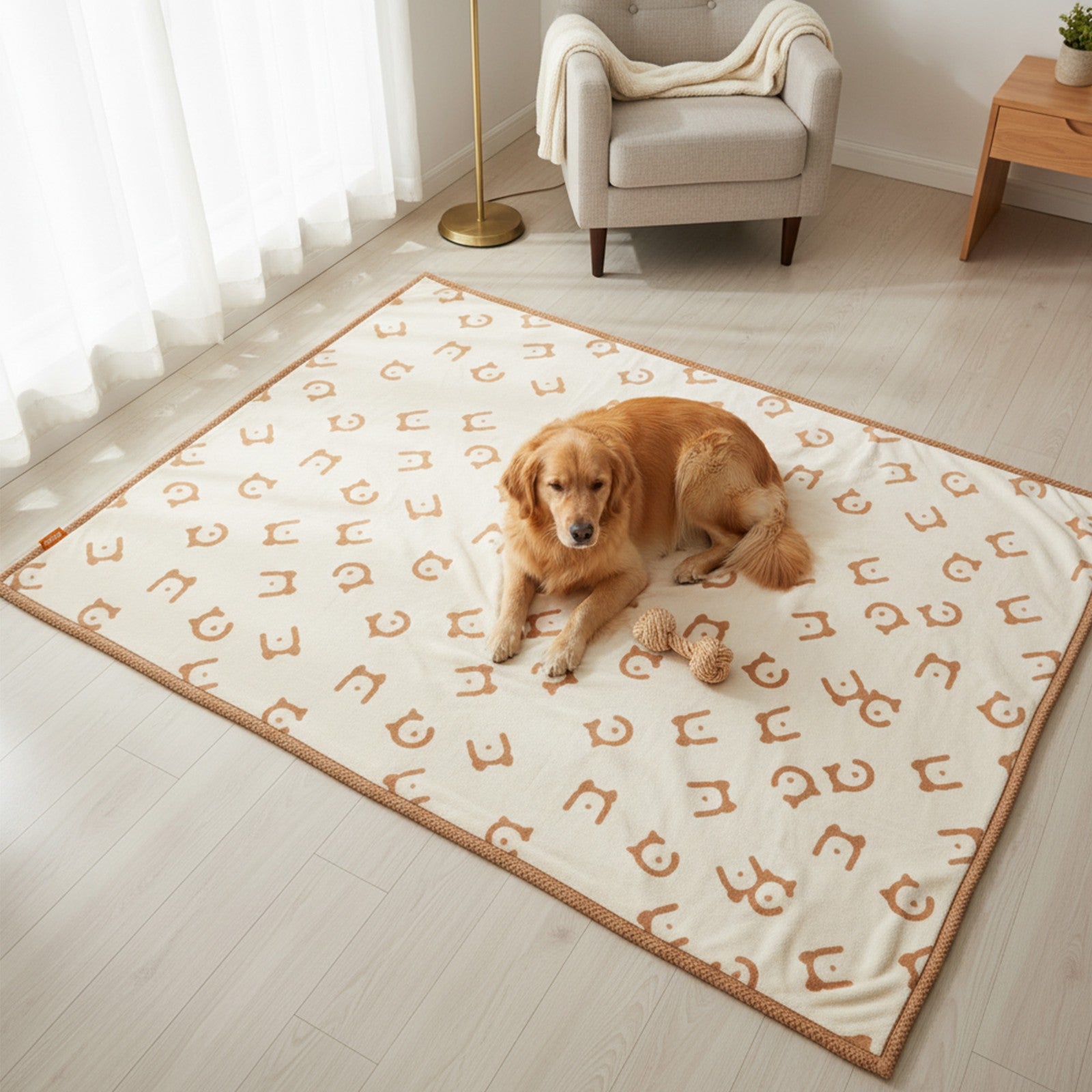 Waterproof Dog Blanket - Sherpa Fabric and TPU Film - Beige