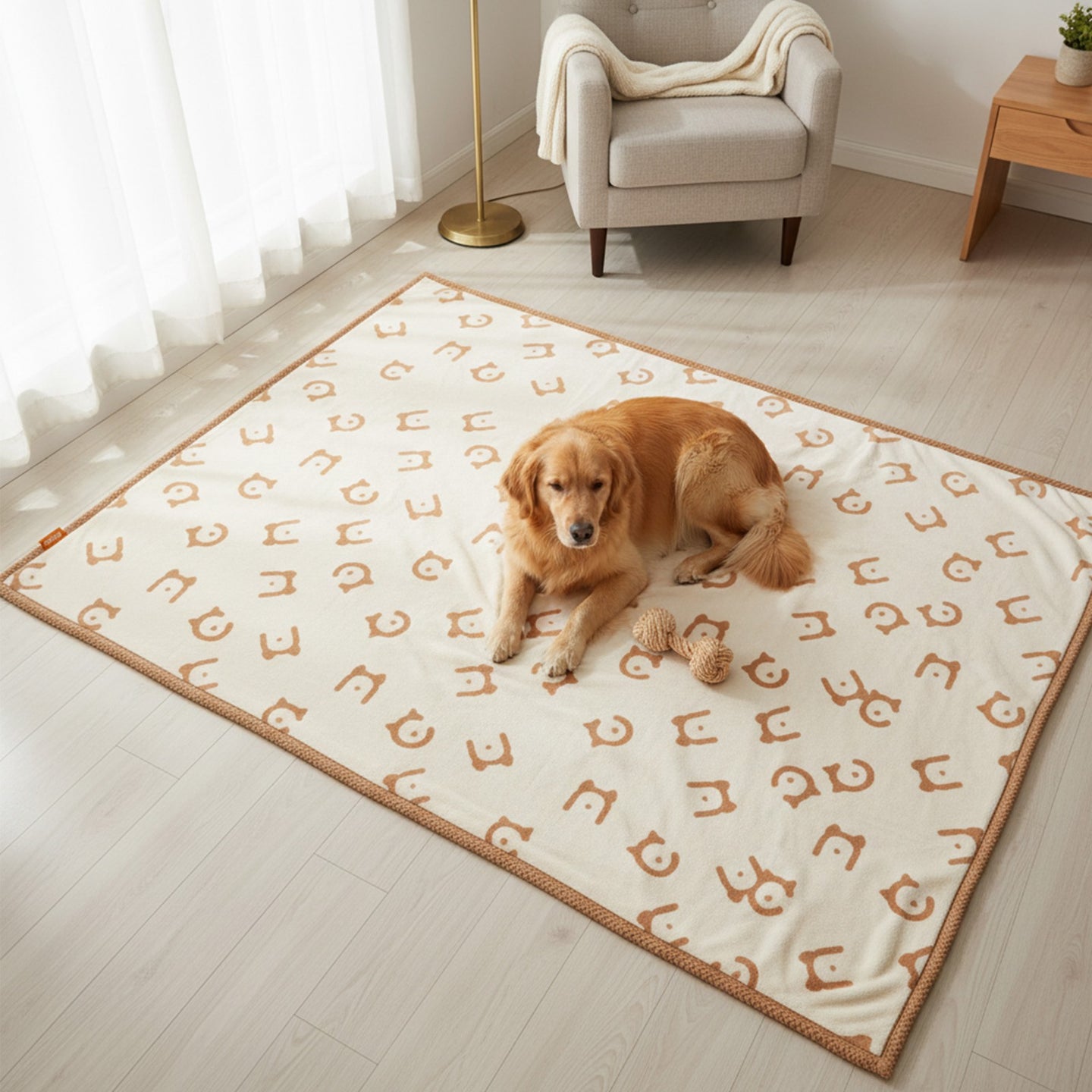 Waterproof Dog Blanket - Sherpa Fabric and TPU Film - Beige