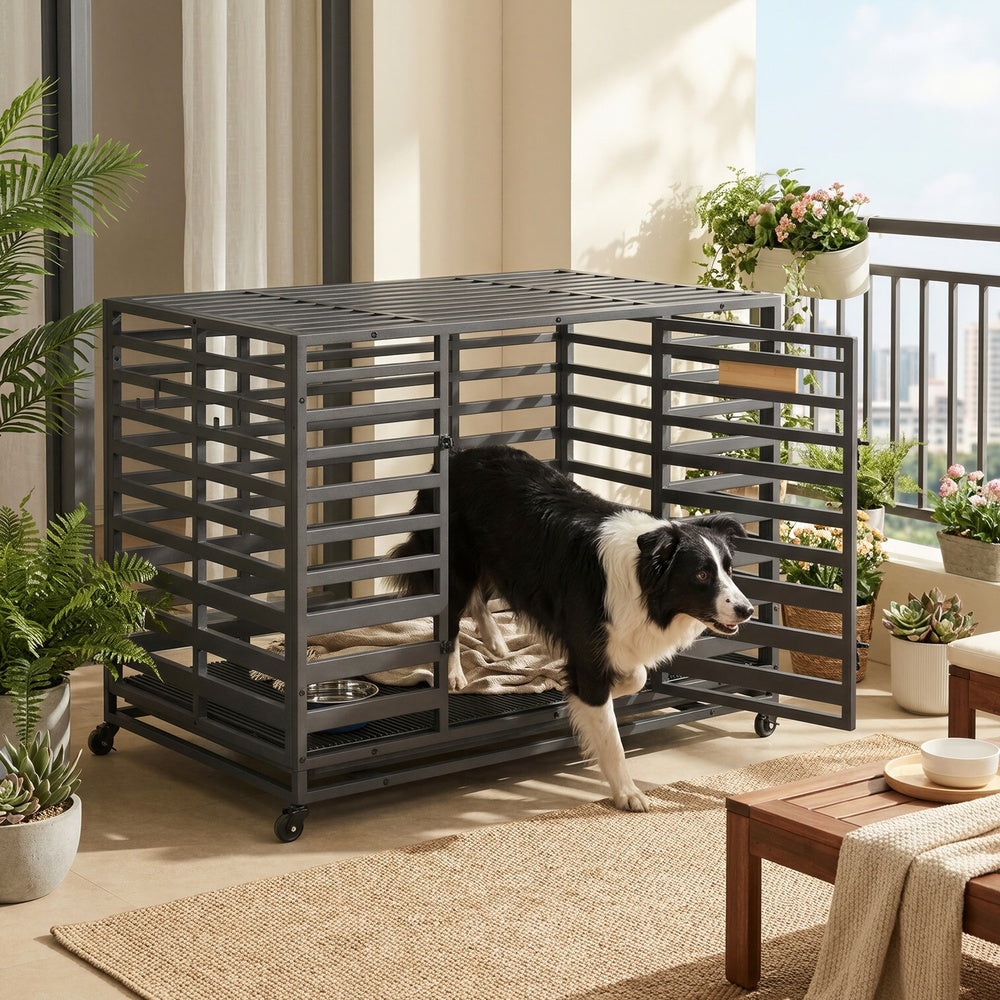 Heavy-Duty Dog Crate - Steel - XL