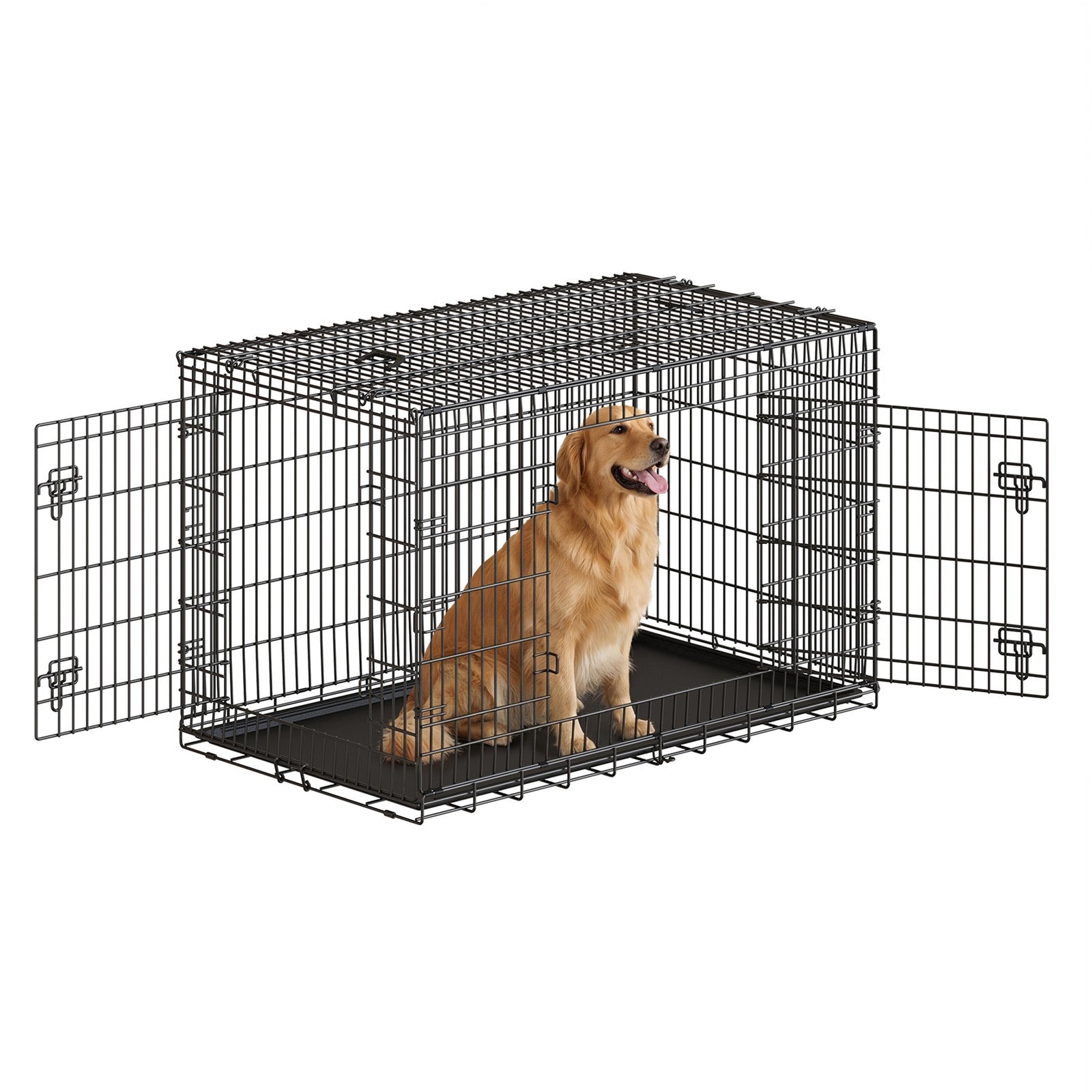 XXXL Large Pet Cage - Steel and Plastic - Black - with Removable Tray