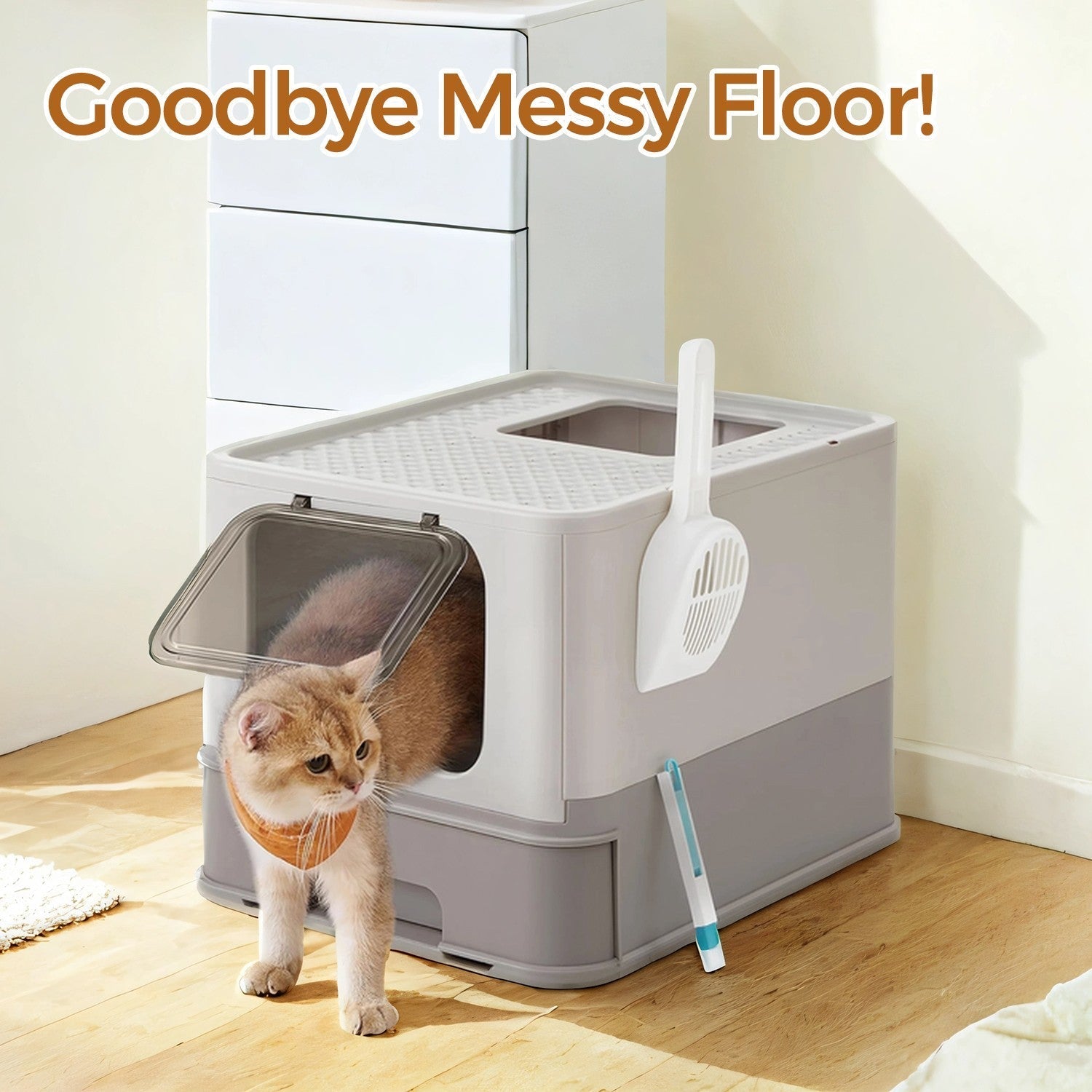 Enclosed Cat Litter Box - Plastic - Hooded