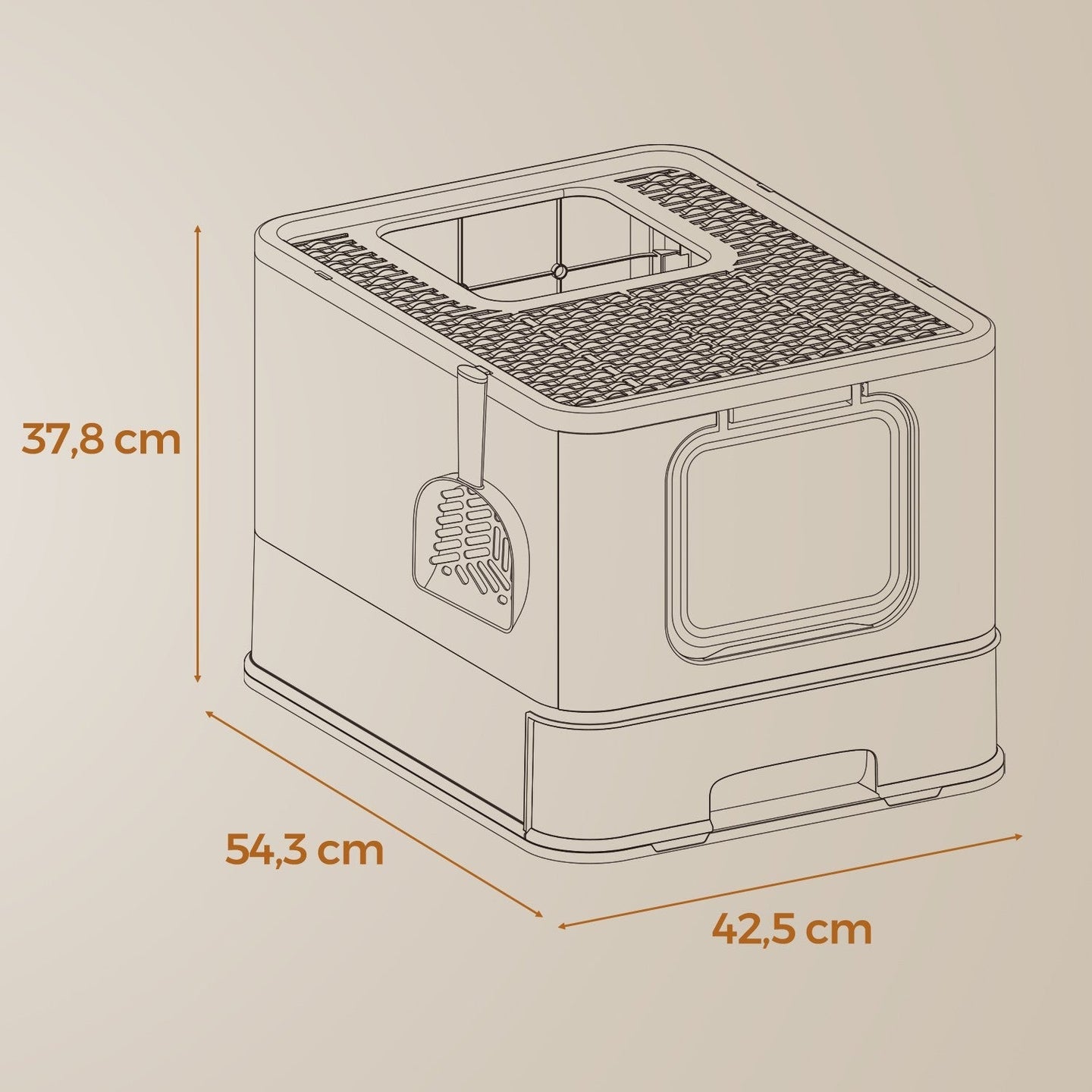 Enclosed Cat Litter Box - Plastic - Hooded