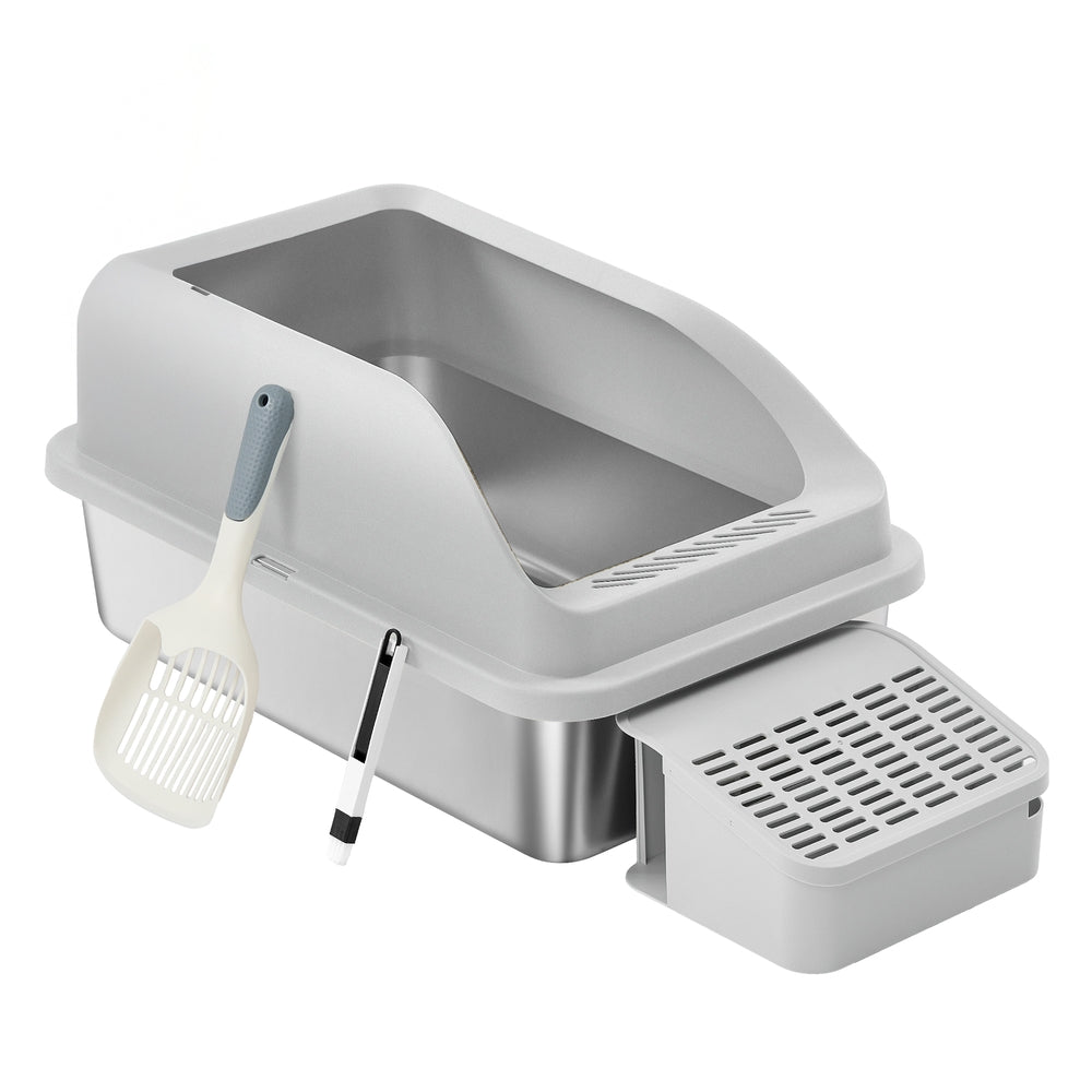 Stainless Steel Cat Litter Box - 60L - High Sided