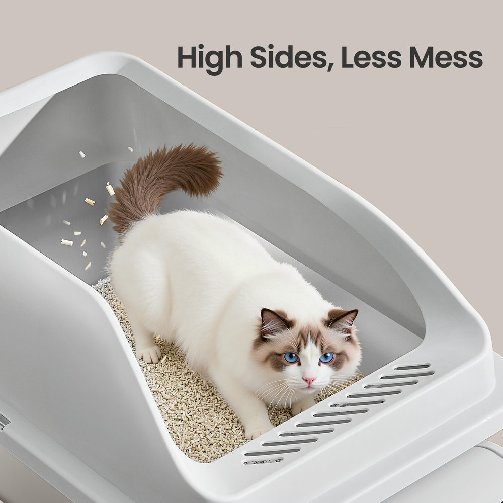 Stainless Steel Cat Litter Box - 60L - High Sided