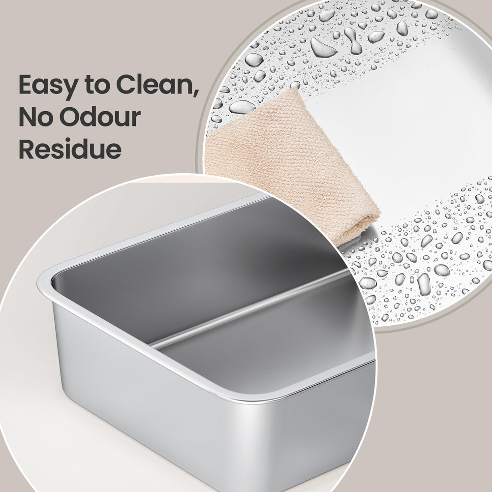 Stainless Steel Cat Litter Box - 60L - High Sided