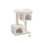 Cat Tree - Engineered Wood - Cream White - Features Scratching Posts and Cat Caves