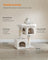 Cat Tree - Engineered Wood - Cream White - Features Scratching Posts and Cat Caves