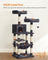 Cat Tree - Engineered Wood - Light Grey - Stable Design with Cat Cave