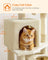 Cat Tree Stable Cat Tower 2 Plush Perches - Wood and Plush - Beige