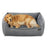 Dog Bed Linen-Look Pet Bed - Linen-Look Fabric and Plush - Dove Grey