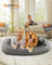Dog Bed Linen-Look Pet Bed - Linen-Look Fabric and Plush - Dove Grey