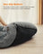 Dog Bed Linen-Look Pet Bed - Linen-Look Fabric and Plush - Dove Grey