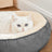 Round Dog Bed - Fabric - Dark Grey - Washable Cover