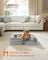 Orthopedic Dog Bed for Medium Dogs - PV Plush with Rose Pattern and Velvet - Dove Grey