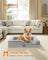 Orthopedic Dog Bed for Large Dogs - PV Plush with Rose Pattern and Velvet - Dove Grey