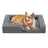 Orthopedic Dog Bed for Dogs - PV Plush with Rose Pattern and Velvet - Dove Grey
