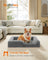 Orthopedic Dog Bed for Large Dogs - PV Plush with Rose Pattern and Velvet - Slate Grey