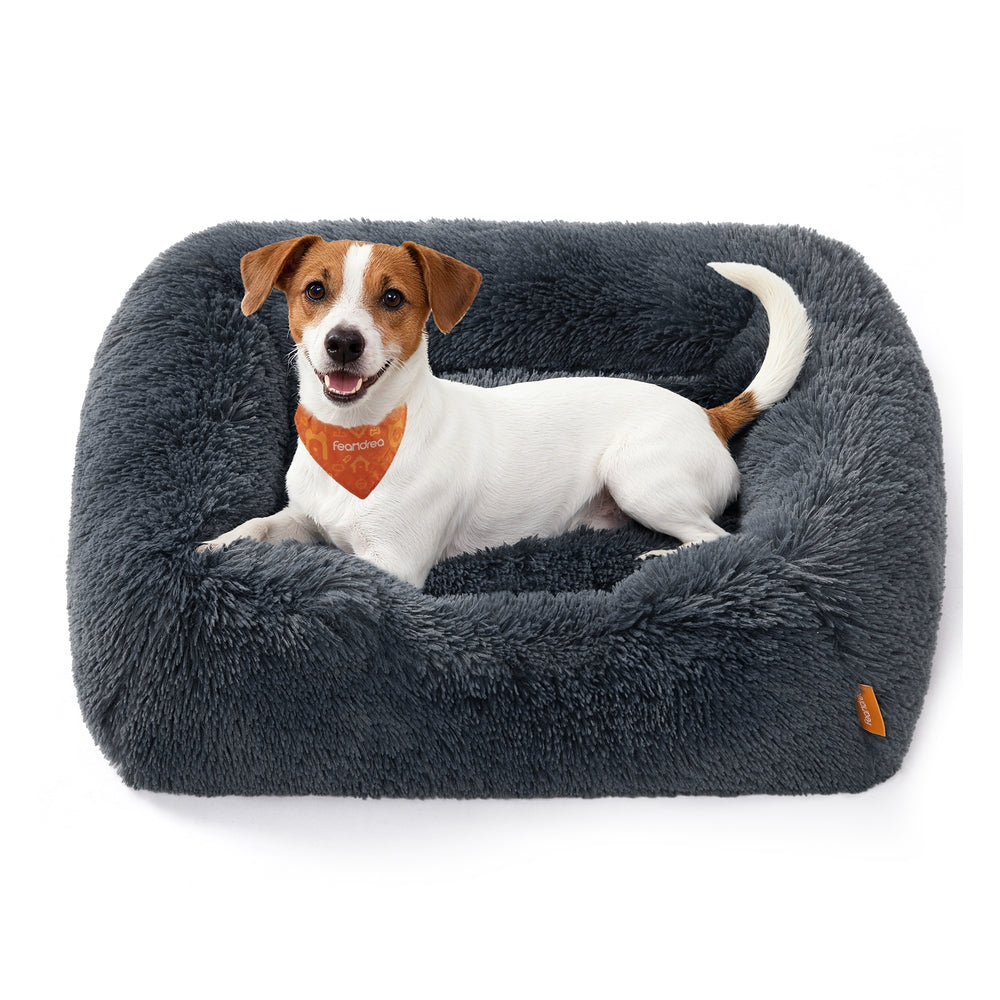 Dog Bed Medium Dog Sofa Bed - PV Plush and PP Filling - Dark Grey