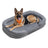 Dog Bed Extra Large Orthopaedic Dog Sofa Bed - Flannel and Velvet - Light Grey