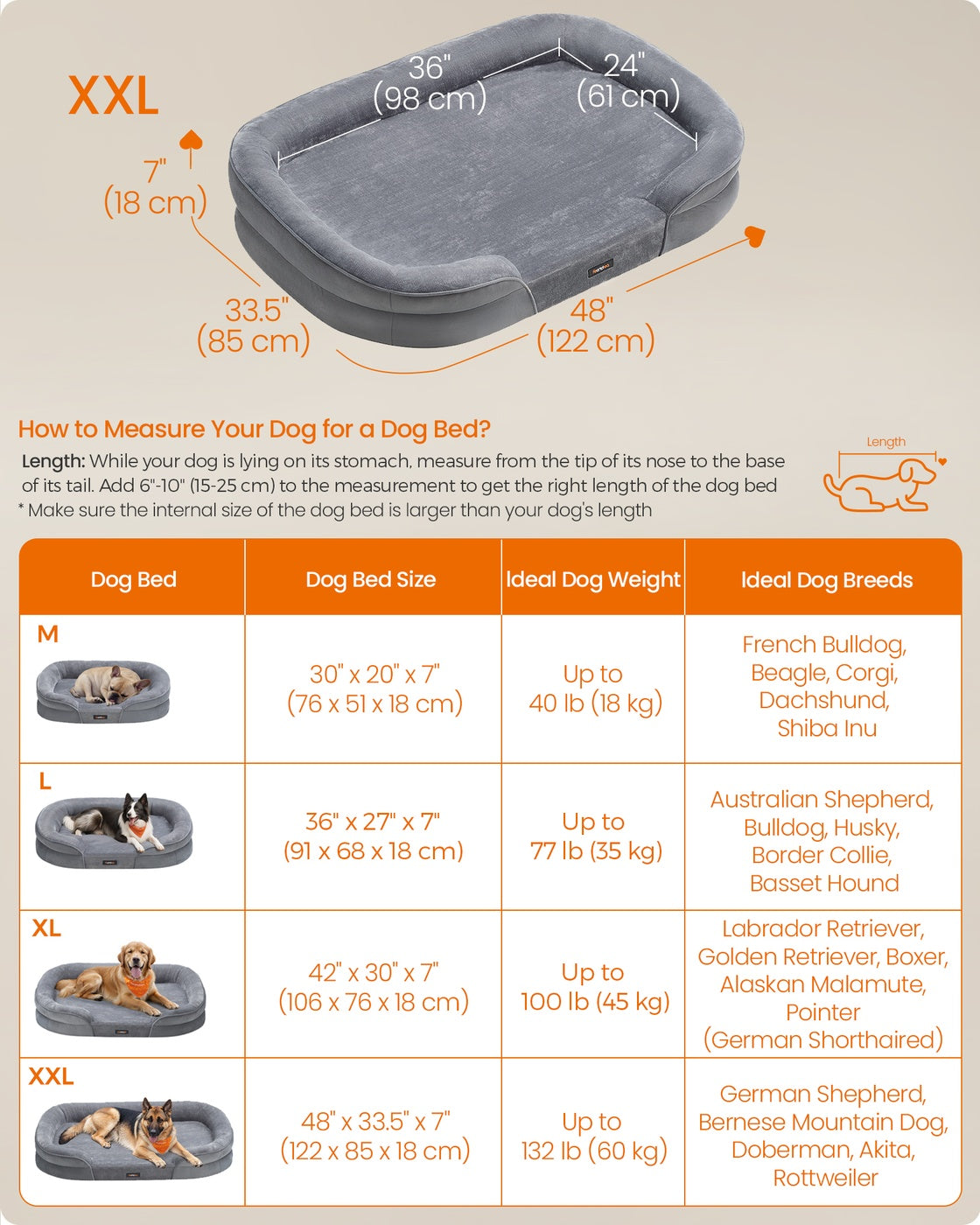 Dog Bed Extra Large Orthopaedic Dog Sofa Bed - Flannel and Velvet - Light Grey