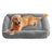 Extra Large Dog Sofa Bed Soft Padding - Ribbed Faux Rabbit Fur and PP Filling - Dove Grey