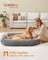 Extra Large Dog Sofa Bed Soft Padding - Ribbed Faux Rabbit Fur and PP Filling - Dove Grey