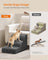 3-Step Dog Stairs Dog Steps for Bed - Faux Suede Fabric and Corduroy - Slate Grey