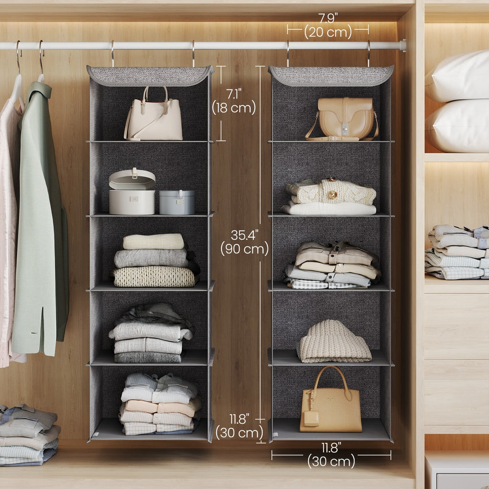 Hanging Closet Shelves - 30L - Non-Woven Fabric - 6 Shelves
